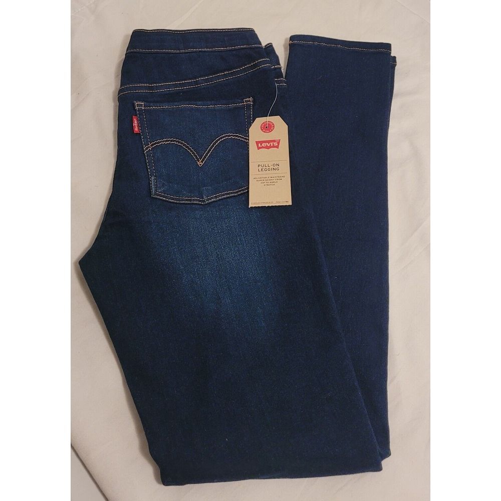 Levi's Girls Super Skinny Pull On Denim Leggings Jeans Size 12 Regular NWT